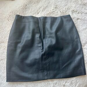 Hollister Black Faux Leather Mini Skirt with